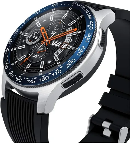 Miniatura 2 de PINHEN Estilo de bisel compatible con Galaxy Watch de 1.654 pulgadas / Gear Sport Bisel Ring Cubierta Adhesiva Antiarañazos de Aluminio Bisel Anillo