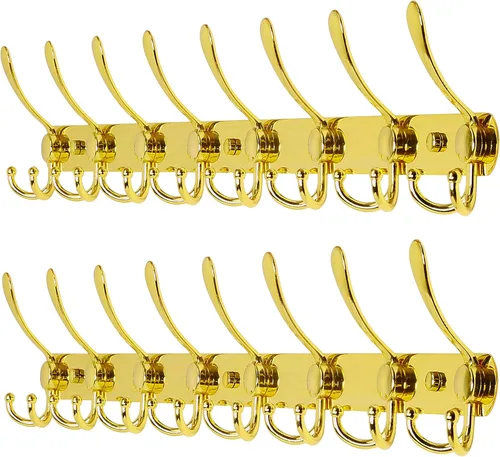Miniatura 76 de Dseap - Perchero para pared, 5 ganchos triples, resistente, acero inoxidable, riel de gancho de metal para abrigos, sombreros, toallas, bolsos