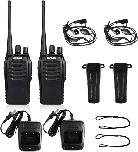 Miniatura 6 de pxton Walkie Talkies Radios recargables de dos vías de largo alcance con auriculares, radios de 2 vías, transceptor de mano UHF Walky Talky