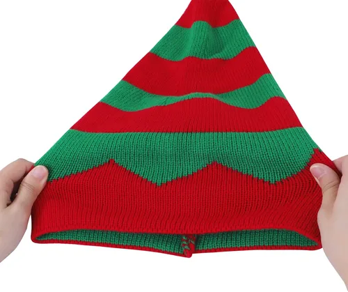 Miniatura 11 de American Trends Gorro de Papá Noel, gorro de Navidad cálido para invierno, gorro holgado de punto trenzado para adultos, mujeres y hombres, fiesta