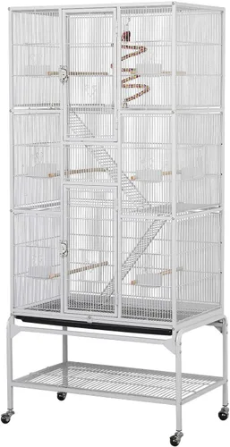 Miniatura 10 de Yaheetech Jaula para Pájaros Extra Grande de 69 Pulgadas, Jaula de Metal para Loros de Tamaño Mediano, Cacatúas, Cotorras, Periquitos, Tortolitos