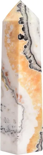 Miniatura 26 de AMOYSTONE Varita de obelisco hexagonal septario natural, torre de cristal curativo, 6 caras, pulida de 1.7 a 2 libras para reiki, chakra, regalos