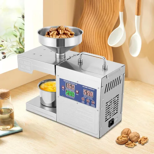 Miniatura 2 de Máquina de prensa de aceite, máquina de aceite de prensa fría y caliente de 820 W, expulsor de aceite orgánico, extractor de prensa de aceite