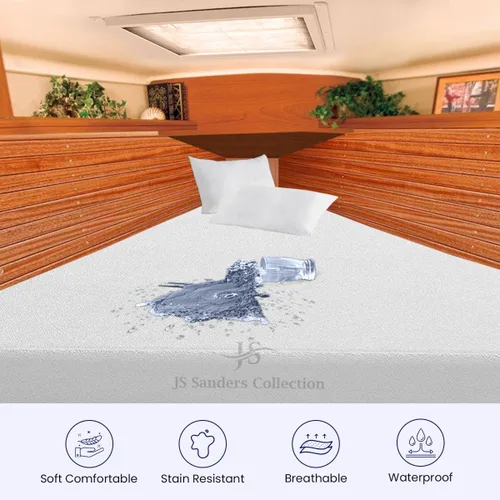 Miniatura 2 de Protector de colchón XL V Berth, estilo ajustado, algodón de rizo ultra suave, 100% impermeable, protector de colchón XL V, ultra suave