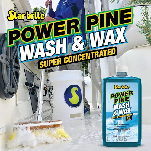 Miniatura 5 de STAR BRITE Power Pine Wash & Wax - Fórmula concentrada de grado marino para barcos, automóviles y más, limpia, brillo, protección UV y elimina