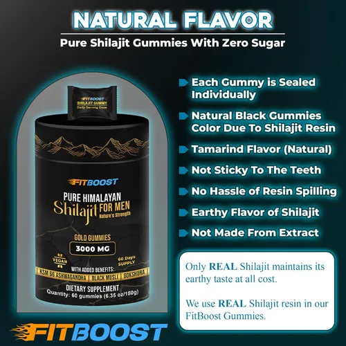 Miniatura 8 de Sundried Himalayan Natural Shilajit Gomitas para hombres o mujeres 60 días de suministro de Shilajit para hombres, gomitas extra fuertes 3000 mg