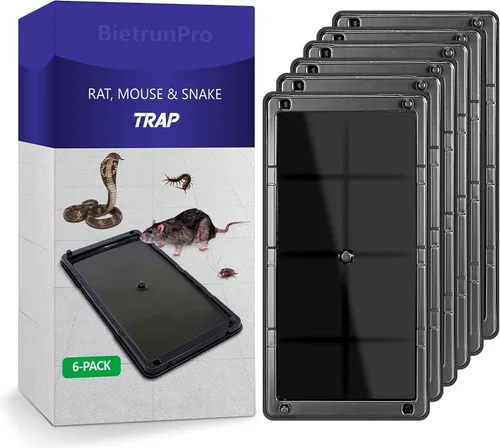Trampas de pegamento para ratones, paquete de 6 trampas para ratones de ratón, extra fuerte, tableros adhesivos pre-cebados, trampas de pegamento