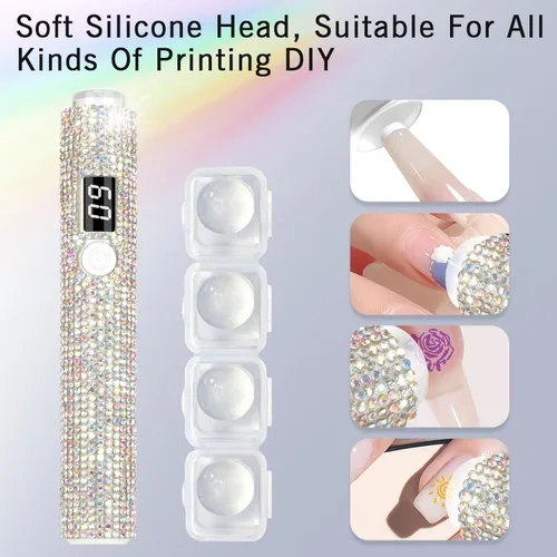 Miniatura 2 de Luz UV de mano para uñas de gel, mini luz UV con purpurina, lámpara de uñas portátil inalámbrica para secado rápido, lámpara LED recargable