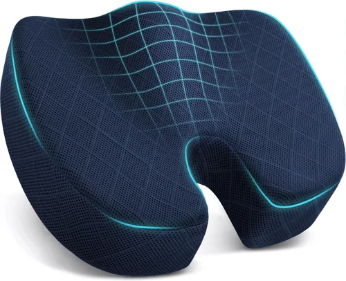 Miniatura 12 de TushGuard - Cojín para asiento de oficina/coche, almohadilla antideslizante para silla para aliviar el dolor de ciática, coxis y espalda, almohada