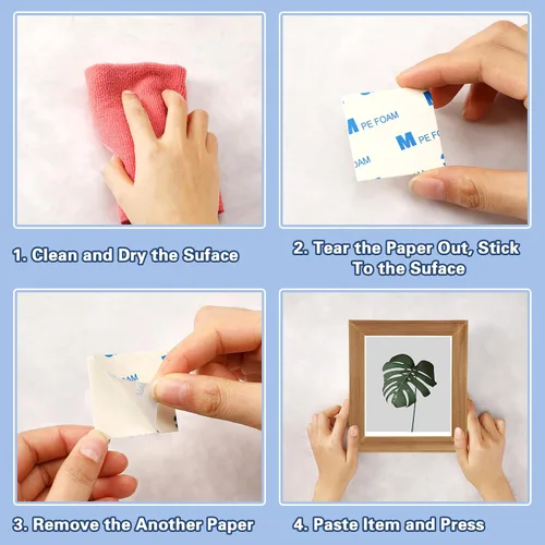 Miniatura 3 de UPINS - Cinta de espuma de doble cara, cinta de doble cara resistente adhesiva fuerte, cinta de montaje de doble cara para paredes, afiches