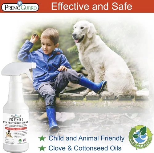 Miniatura 2 de Premo Guard Spray protector para mascotas, 32 onzas, mata ácaros, pulgas, garrapatas y mosquitos, para perros, gatos y el hogar, aceites naturales a