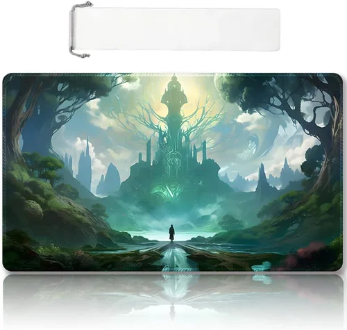 Miniatura 28 de Tapete de Juego MTG Premium Cosido con Zonas y Respaldo de Goma Antideslizante - Tapete de Juego TCG para MTG y Otros Juegos de Cartas - Diseño Dkt