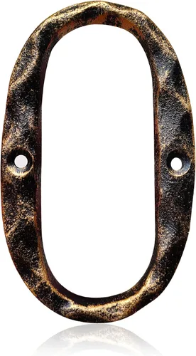 Números y letras de casa de 5.5 pulgadas, número de dirección de casa de metal de hierro fundido altamente visible para buzón de oficina de calle,