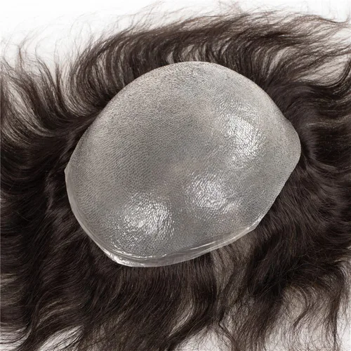 Miniatura 3 de Amiable toupee - Pieza de cabello humano para hombres, cabello humano real de 0.002 in, piel fina, 100% cabello humano con onda natural anudada