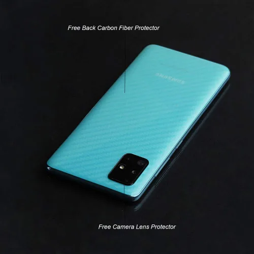 Miniatura 4 de Ibywind Protector de pantalla para SamSung Galaxy A51, con 2 piezas de vidrio templado, 1 protector de lente de cámara, 1 película de fibra