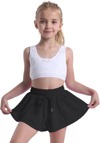 Pantalones cortos fluidos para niñas, atléticos, para correr, ciclista, pantalones cortos de mariposa para jóvenes