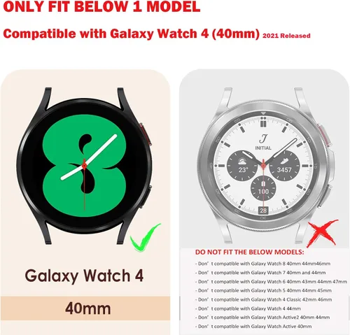 Miniatura 3 de Simpeak Paquete de 5 protectores de pantalla compatibles con Samsung Galaxy Watch 4 (1.575 pulgadas), funda rígida de policarbonato con cristal