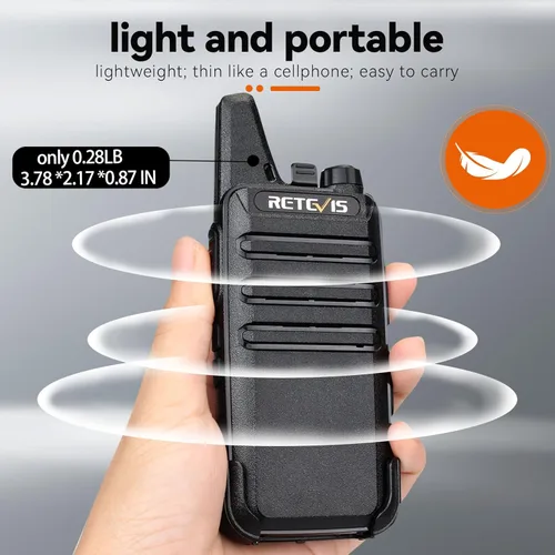 Miniatura 2 de Retevis Radio bidireccional RT22 recargable de largo alcance, radio portátil de 2 vías, carga USB-C, walkie talkies manos libres para adultos