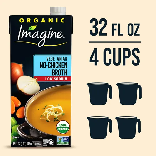 Miniatura 4 de Imagine Caldo de Vegetales Orgánico Bajo en Sodio Sin Pollo 32 oz