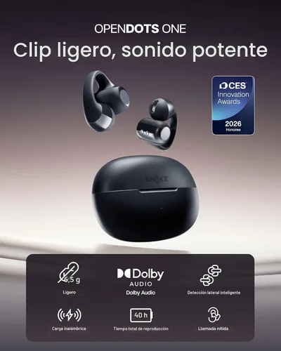 Miniatura 3 de SHOKZ OpenDots ONE - Auriculares de oído abierto, Auriculares de clip con micrófono - Auriculares inalámbricos Bluetooth con micrófono - Seguros