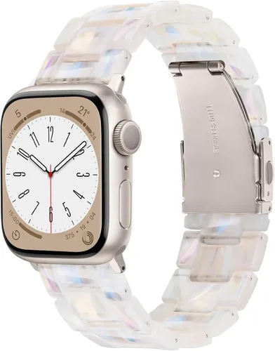 Miniatura 47 de V.R.HOPE Correa de Resina para Reloj Compatible con Apple Watch para Mujeres 38mm 40mm 41mm 42mm Oro Rosa Ligero Pulsera de Pulsera para iWatch Beige