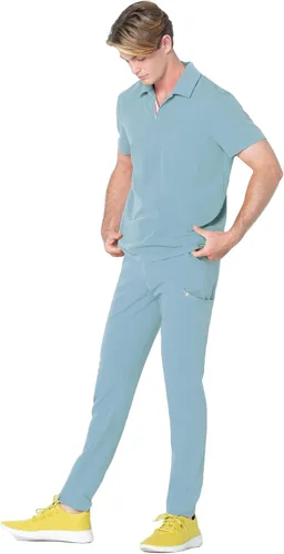 Miniatura 5 de Mediclo Camiseta médica médica para hombre - Fraser cuello bolsillos pecho camisa ecológica sostenible FYSEL tela ropa de trabajo
