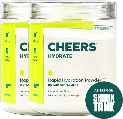 Cheers Hydrate | Solución de rehidratación oral | Electrolitos para una hidratación rápida | Sabor a lima limón | 24 porciones | Suplemento de