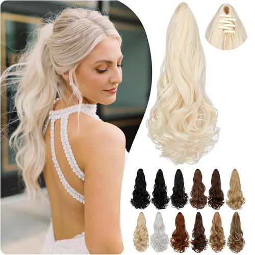 Miniatura 24 de Extensión de cola de caballo de 18 pulgadas, 20 pulgadas, larga, rizada, ondulada, recta, con clip, de aspecto natural, extensión de cabello