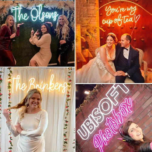 Miniatura 3 de Letreros de neón personalizados para decoración de pared, letrero de neón personalizado grande con atenuador, letrero luminoso personalizado, regalo