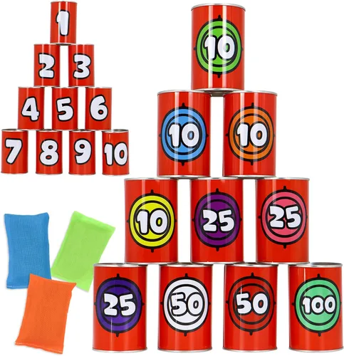 JOYIN Juego de 13 piezas de puf para fiesta de carnaval, lata resistente de derribo, fiesta de Pascua de cumpleaños, familia, los mejores juegos al