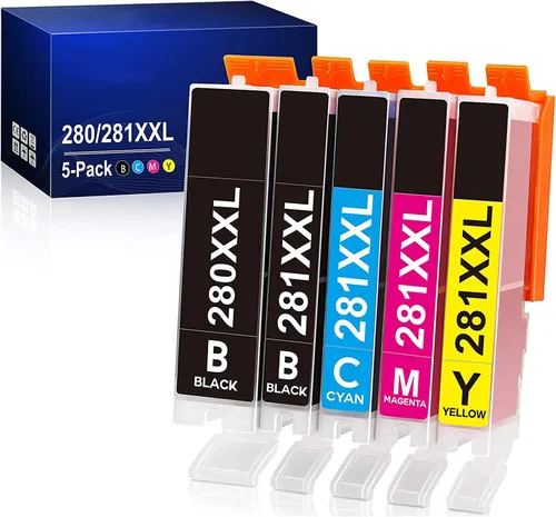 XINSIN Cartuchos de tinta compatibles de repuesto para Canon 281 280 PGI-280XXL CLI-281XXL, para usar con Canon Pixma TS6320 TS8320 TS6120 TS6220