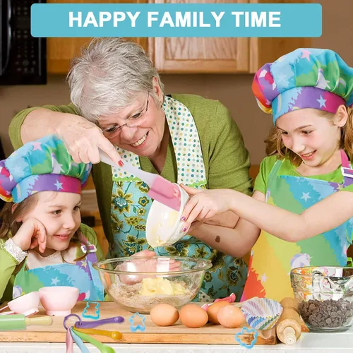 Miniatura 5 de Juego de cocina real de 42 piezas para niños, juego de cuchillos para niños, kit de repostería, utensilios de cocina, ollas y sartenes de juguete
