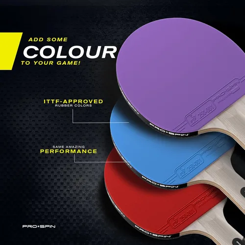 Miniatura 5 de PRO-SPIN Palas de ping pong - Raquetes de tenis de mesa de nivel profesional con fibra de carbono para un control superior Lámina de 7 capas, goma