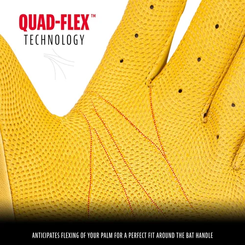Miniatura 4 de Franklin Sports MLB - Guantes de bateo de béisbol CFX Pro para jóvenes y adultos, béisbol + sóftbol, varios tamaños + colores 2-Resaltado amarillo