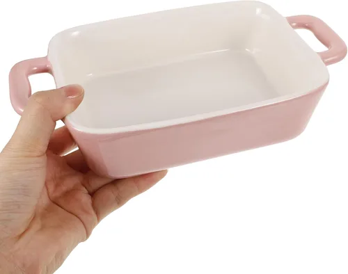 Miniatura 6 de Cabilock Bandeja de cerámica para horno de microondas, bandeja de porcelana de 8.26 x 4.72 x 1.88 pulgadas para hornear, lasaña, brownies, asar
