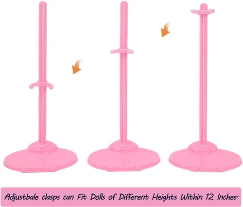 Miniatura 6 de 10 soportes acrílicos para muñecas, soportes de exhibición de muñecas con clip ajustable para la cintura, soporte para muñecas de 11 a 13 pulgadas