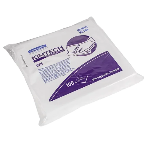 Miniatura 4 de Kimtech 06179 W5 - Limpiaparabrisas para tareas críticas, bolsa doble plana, Spunlace, 9 x 9, blanco, 100 por paquete (caja de 5 paquetes)