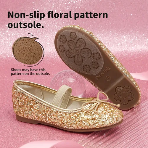 Miniatura 4 de Dream Pairs Zapatos de vestir para niñas pequeñas, zapatos de ballet para fiesta, boda, niña de las flores