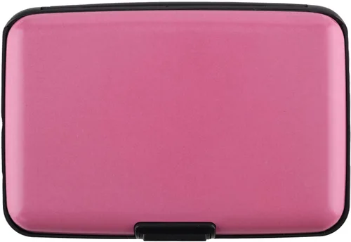 Miniatura 38 de Tarjetero de aluminio con bloqueo RFID para hombres y mujeres, elegante cartera de viaje con 7 ranuras, la mejor protección contra escaneos