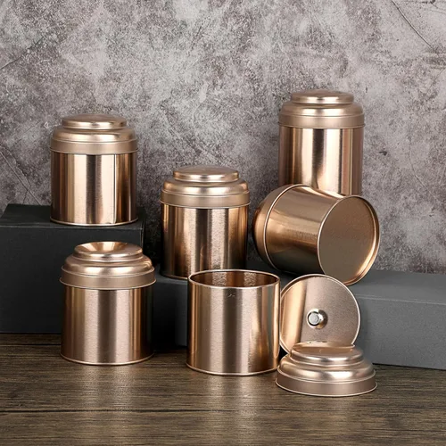 Miniatura 6 de JUXYES Paquete de 6 latas de té con tapas dobles herméticas, 8 onzas líquidas, almacenamiento de té de hojas sueltas herméticas para almacenamiento