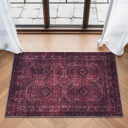 Miniatura 36 de Bloom Rugs - Alfombra lavable, antideslizante, de 1,83 x 2,74 m, color beige/blanco claro con borde tradicional, para sala de estar, dormitorio