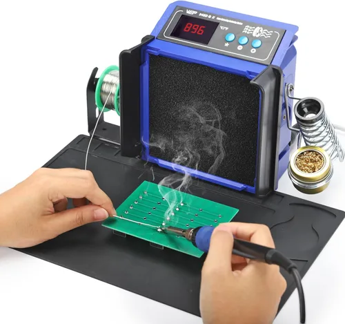 Miniatura 2 de WEP 948DQ-II - Extractor de humo de doble filtro, estación de soldador 2 en 1, ventilador de soldadura con control PID, ℉/℃, modo de suspensión