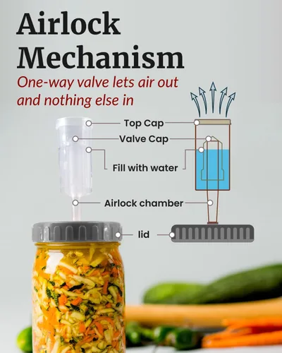 Miniatura 3 de Elementi Tapas de fermentación para tarros de masón, tapas de fermentación fáciles de usar para frascos Mason de boca ancha, haz un delicioso Gris