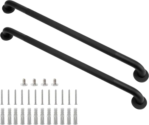 Miniatura 23 de Barra de agarre para ducha, paquete de 2 barras de agarre de baño gris de 12 pulgadas, barras de agarre antideslizantes de acero inoxidable 304