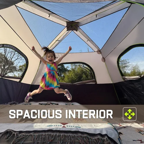 Miniatura 5 de 4/6/8/10 Person Instant Tent, Waterproof Pop Up Tents for Camping with Rainfly, 60 Seconds Easy Setup, Automatic Cabin Tent for Family Camping with
