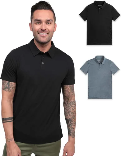 INTO THE AM Camisas tipo polo para hombre, ajuste cómodo, con cuello, tallas S a 4XL, ajustadas, de manga corta, clásicas, de golf