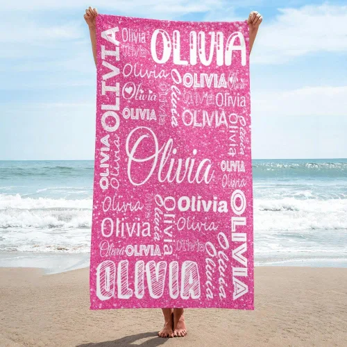 Miniatura 11 de Dr.TOUGH Toallas de playa personalizadas para adultos y niños, toallas de piscina personalizadas con nombre, toallas de playa de microfibra