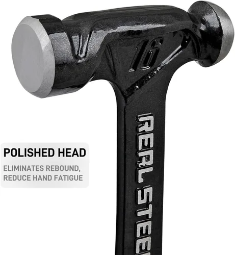Miniatura 3 de REAL STEEL Martillo de bola de acero forjado de una sola pieza de 16 onzas, negro
