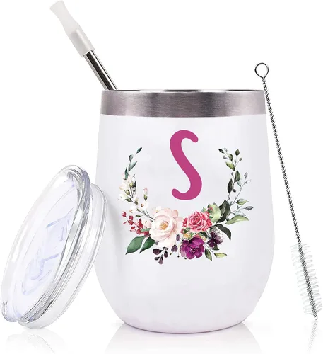 PFL Regalos de Boda para Dama de Honor de la Novia - Regalos de Despedida de Soltera - Amigas de la Novia y Hermanas - Taza de Café de Vino de 12 oz