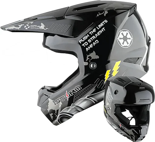 Miniatura 22 de 1Storm Casco de motocross juvenil ATV BMX Dirt Bike Go Kart Skate para niños, multideportes, adolescente, blanco brillante + gafas + guantes Paquete